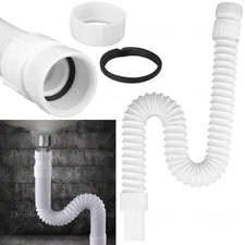 Bathroom Flexible Anti-odor Tube Pipe Sink Basin Water S-Trap Drain Hose 36-80cm