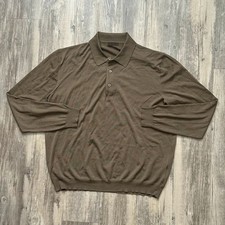 Vintage 90s Loewe Men's Wool Polo Long Sleeve Shirt Size XL / 56