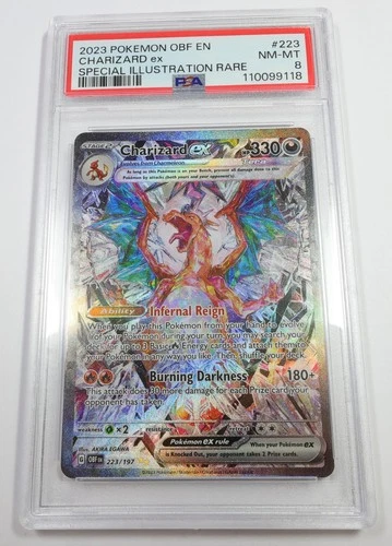 PSA 8 NM MINT 2023 Pokemon 233/091 SIR Rare Charizard EX Obsidian Flames #57212B