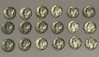 1945 P Mercury Dimes Lot of 18  $1.80 FV 90% Silver 1.3014 ozt Total   NB013