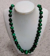 Antique Vintage Malachite Necklace 24" Long Graduated Beads