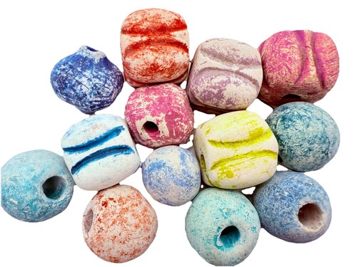 Unique Rustic Clay Beads 30mm Qty:13