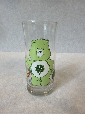 Vintage 1983 Care Bears Good Luck Bear Pizza Hut Collector Series Drinking Glass