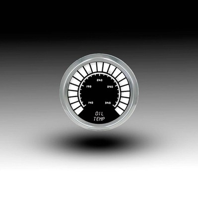 Intellitronix White LED Bargraph Oil Temp Gauge - Black Faceplate / Chrome Bezel