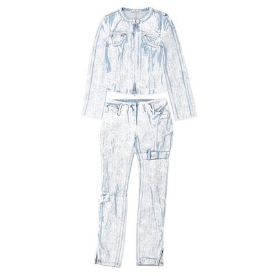ACNE STUDIOS BLUE DENIM JACKET AND PANTS SET EU 36 UK 8
