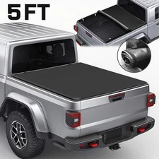 5FT Roll-up Soft Truck Bed Tonneau Cover for 2020-2025 Jeep Gladiator Waterproof