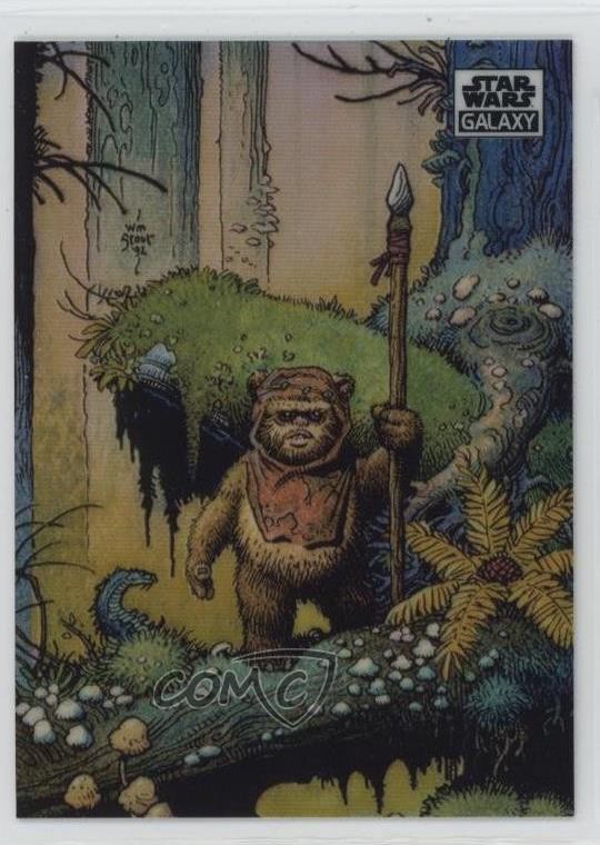 2021 Topps Chrome Star Wars Galaxy Refractor Warrior Ewok William Stout #12 p8v
