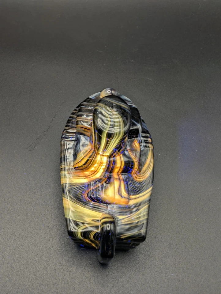 Vintage Boyd Glass Cadmium Classic Black Slag Teddy Tugboat UV Reactive EUC - Image 3 of 4