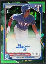 2024 Bowman Chrome 1st Sapphire Green Auto /99 Pablo Guerrero #CSPA-PG Rangers