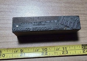 Vintage Letterpress Printing Block Triad Metal Products Company Advertising