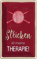 Blechschild 18X12 Cm Stricken Ist Meine Therapie Dekoration Spruch Zitat Deko Ge