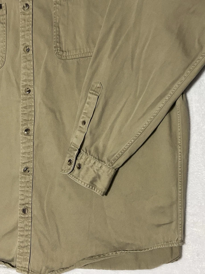 Gander Mountain Button Down Shirt Mens 2XLT Guide Series Tan Canvas Hunting Fish - Image 3 of 4