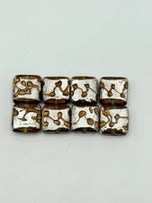 Glass Lampwork Beads Square Jewelry Crafts 8 beads