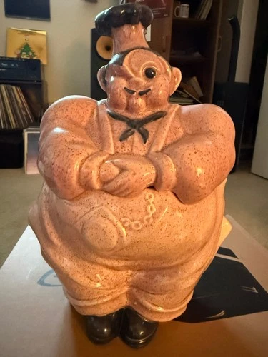 Red Wing Pottery Chef Pierre Cookie Jar Pink Flecked RARE