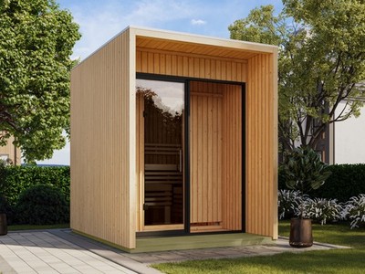 Gartensauna Nero 1 natur SPARSET 9kW BiOfen und ext. Strg