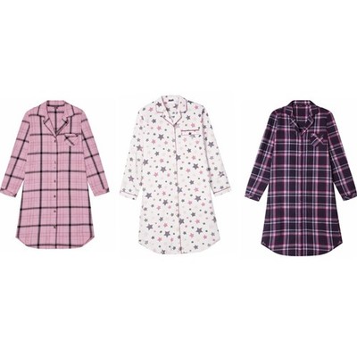 Damen Nachthemd Nightshirt 100% Baumwolle Pyjama Sleepshirt Schlafkleid Kleid