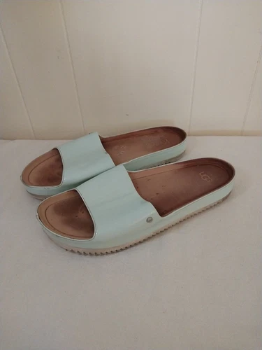 Sandali da donna UGG Seafoam in pelle verde con slide taglia 8