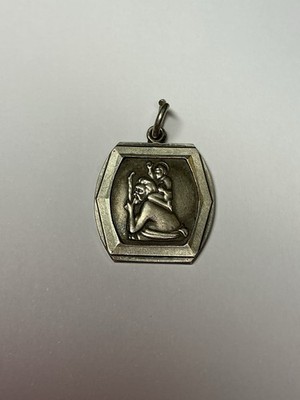 Sterling Silver Octagonal St. Christopher Pendant 20 X 19mm 4.1g 