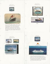 Ship Stamp Postcard Lot Aquitania Arcadia Jfz