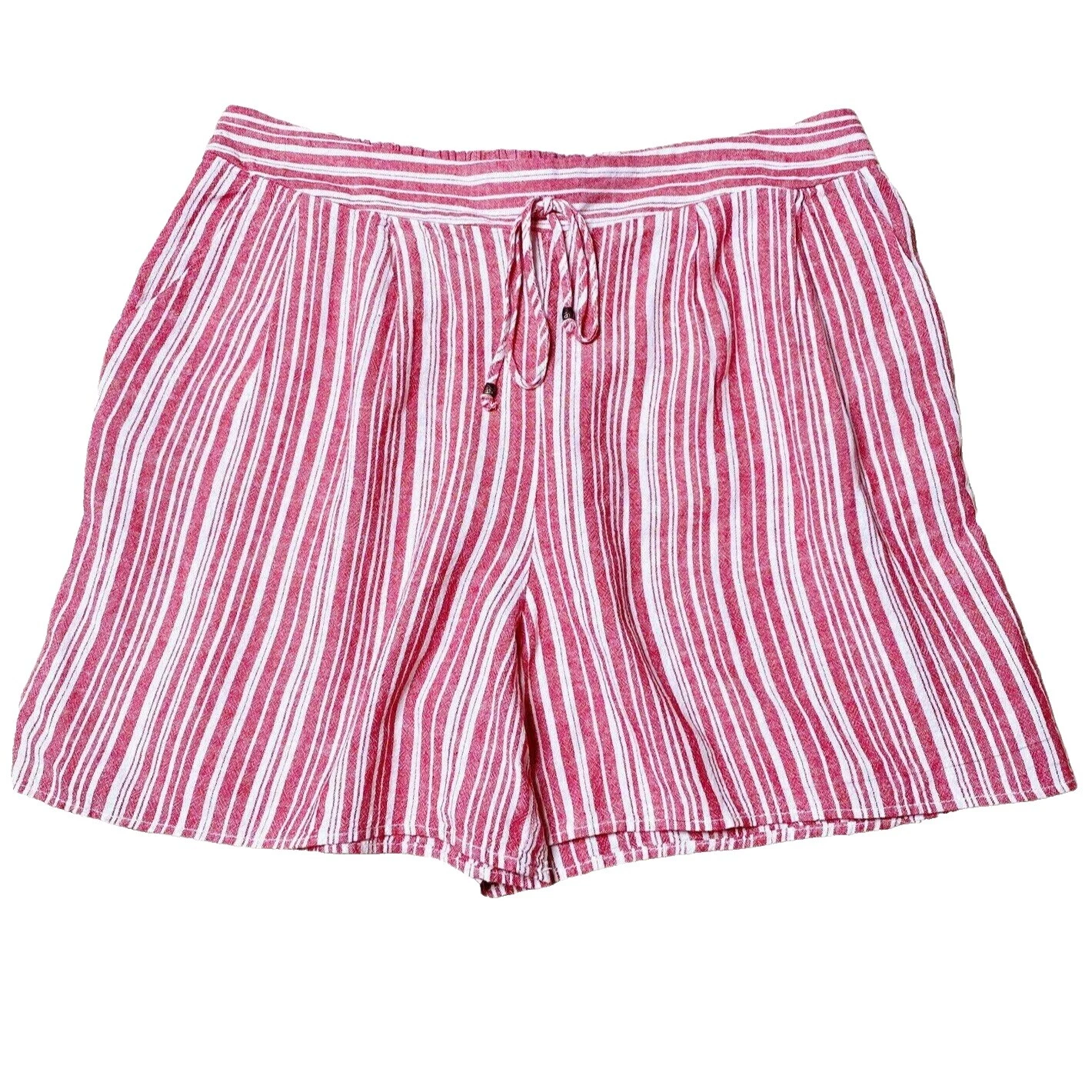 Linen Blend Striped Shorts for Women