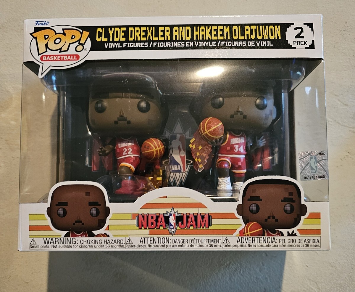 Clyde Drexler & Hakeem Olajuwon (Houston Rockets) 8-Bit NBA Jam Funko Pop!  2Pack