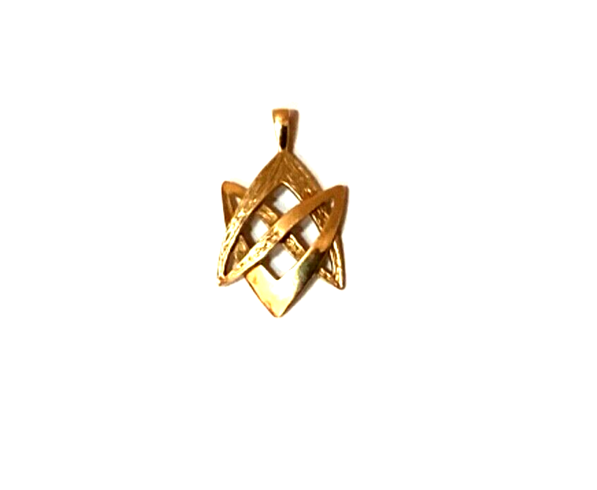 14K Yellow Gold Brushed Star of David Jewish Religious Pendant