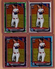Brandon Neely bowman Draft 1st Refractor lot, Green, Purple Crater /199 Sky Blue
