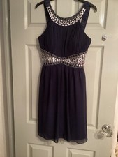 Quiz Dark Blue Prom Party Evening Dress Size 12.      REF144