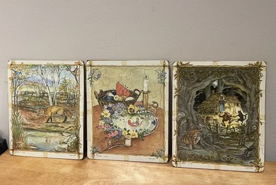 Tasha Tudor FAIRY TALE PUZZLES, 3 Complete Puzzles 1963 1st Ed. Vintage Art