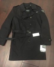 NWT Big Boy's Ralph Lauren Black Trench Coat - 10, 12, 18