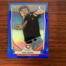 2014 Bowman Draft Chrome CDP44 Nick Burdi Blue Refractor #141/399 Minnesota Twin