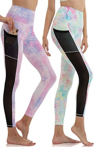 YGOODM Womens Tie-Dye Tummy Control Leggings High Waist Yoga Pants Buff Lifting - Picture 33 of 34