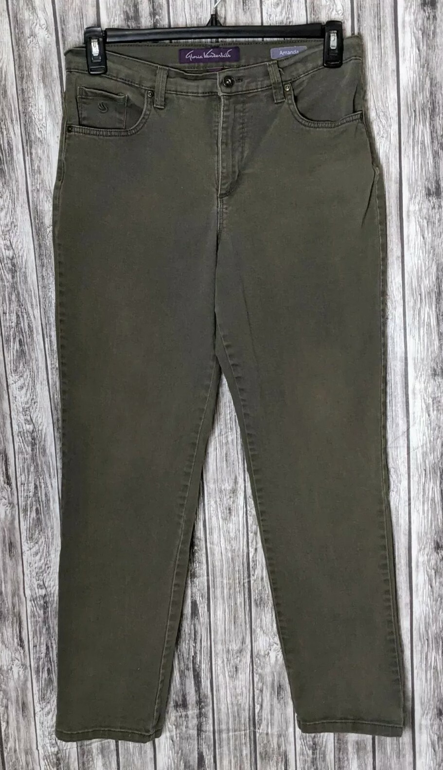 Gloria Vanderbilt Women's Green Denim Jeans Amanda Style Size