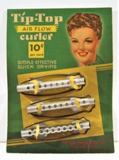 Vintage Tip Top Curlers On Card Tip Top Product Omaha Nebraska Old Store Stock