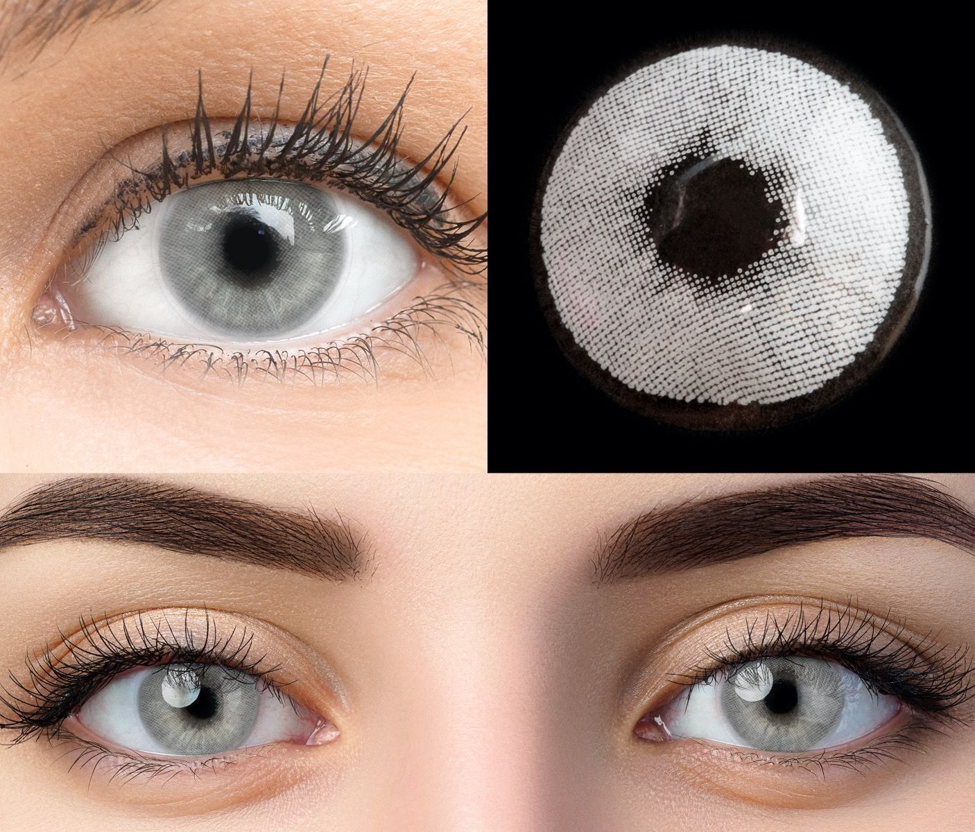 GLAMLENS Farbige graue Kontaktlinsen mit ohne Stärke weich grau Pisa Gray