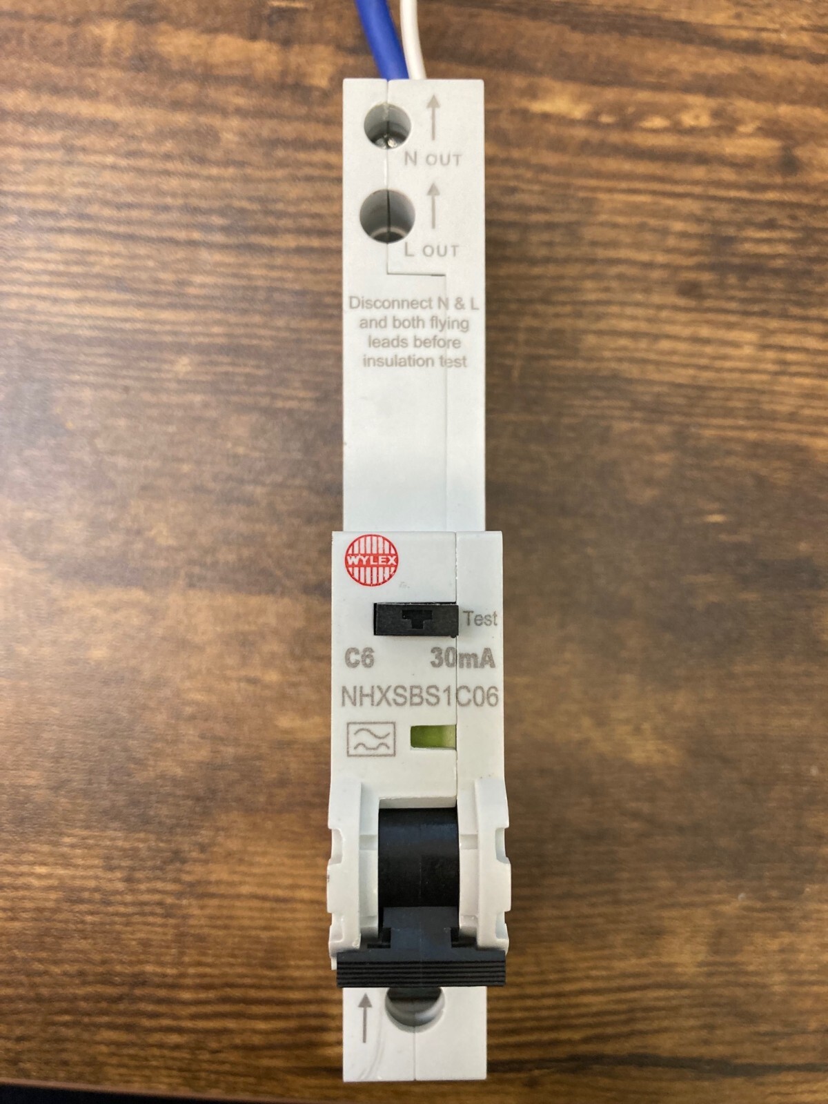 Wylex NHXSBS1B06 Type B RCBO Outlet 6 AMP