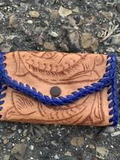 Vintage Hand Made Leather Key Chain Holder Coin Purse~Southwestern~Leather