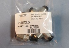 Lot of 5 Parker XEPB10 Prestolok Nickel Plated Brass Elbow Push Fittings NWOB