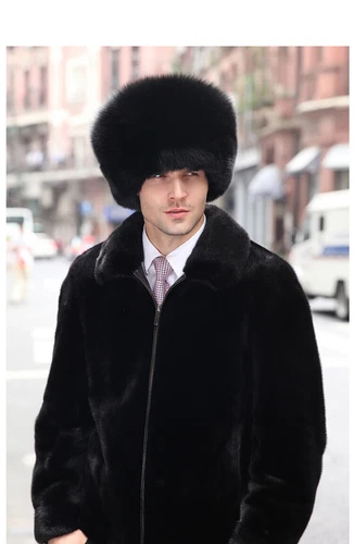 Herren Echt Fuchspelzmütze Russische Uschanka Kosake Mongolei Mütze Winter Warm Skimütze - Bild 17 von 23