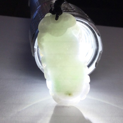 Two Toned White to Green Jadeite Jade ~ Chinese Dragon ~ Translucent Pendant - Picture 10 of 10
