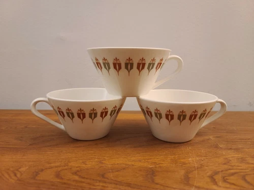 VTG Set of 3 Syracuse China Syralite Restaurant Ware 2 1/4 Tea Cups