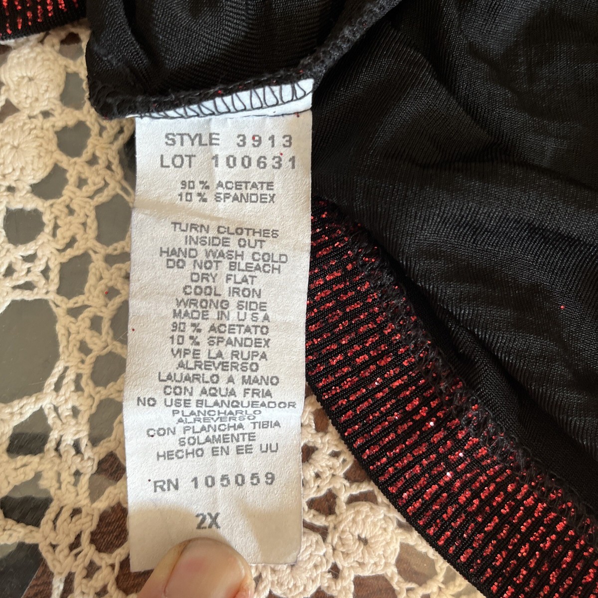 Xscape by Joanna Chen Jacket Women 2X Plus Size Black Red Sparkle