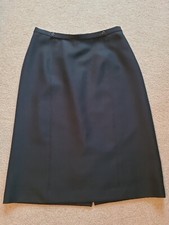 Black Women's Button Accent Back Slit Pencil Skirt Size L