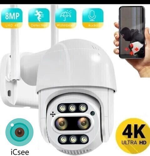 Telecamera WiFi 4K PTZ Esterno: 8X Zoom Doppia Lente Alta Sicurezza