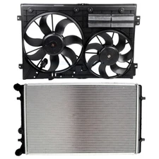 Cooling Fan&Radiator Kit For 2009-2010 2012 Audi A3 Base Hatchback 2.0L1984CC l4