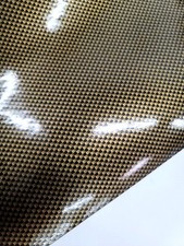 2d Printed Carbon Fiber Gold Black Vinyl Car Auto Wrap Sticker Decal Film Roll