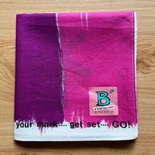 NEW HANDKERCHIEF VINTAGE WOMEN'S ART COLOR LINE PLAIN POCKET SQUARE COTTON 18"