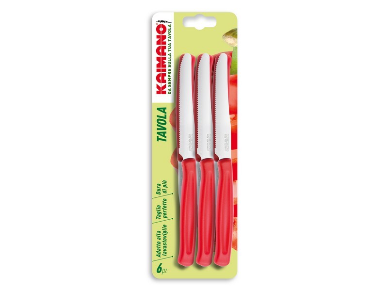 Kaimano SET COLTELLI DA TAVOLA DINAMIK 6 PEZZI col. Rosso