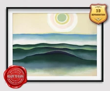 Georgia O'Keeffe Sun Water Maine 3D EffectsTexture Gel Handmade Ready to hang