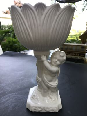 Rubens Originals, Japan, 1950, White Planter with Cherub, Original Sticker, 285M